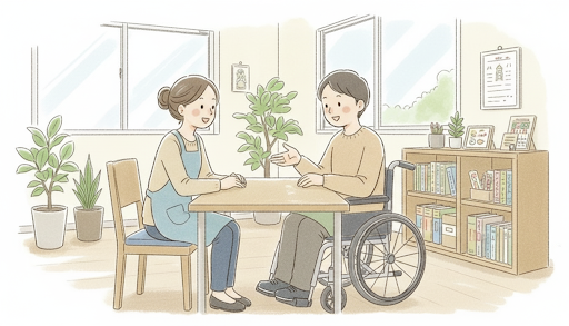 就労B型　職員と利用者
