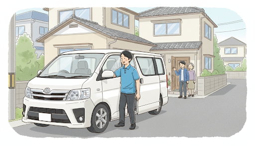 就労支援B型　職員　車で送迎の仕事
