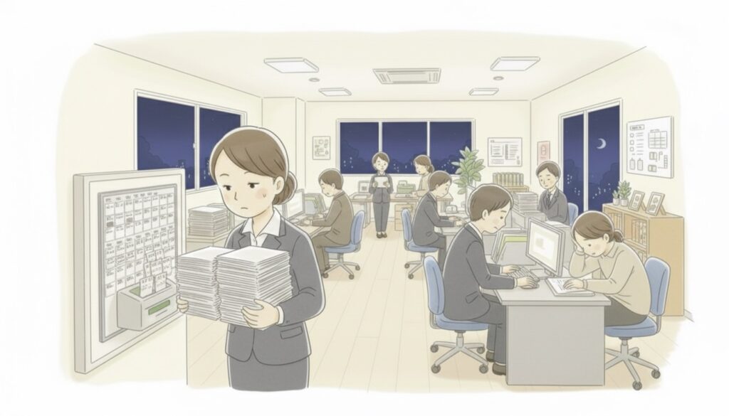 転職　事務　サービス残業